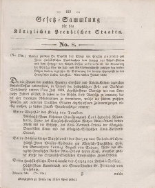 Gesetz-Sammlung für die Königlichen Preussischen Staaten, 21. April 1836, nr. 8.