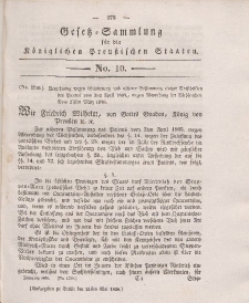 Gesetz-Sammlung für die Königlichen Preussischen Staaten, 21. Mai 1836, nr. 10.