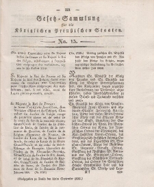 Gesetz-Sammlung für die Königlichen Preussischen Staaten, 19. September 1836, nr. 15.