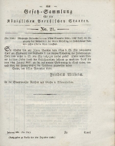Gesetz-Sammlung für die Königlichen Preussischen Staaten, 5. Dezember 1836, nr. 21.