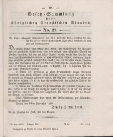 Gesetz-Sammlung für die Königlichen Preussischen Staaten, 15. Dezember 1836, nr. 22.