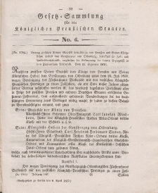 Gesetz-Sammlung für die Königlichen Preussischen Staaten, 8. April 1837, nr. 6.