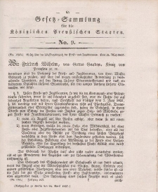Gesetz-Sammlung für die Königlichen Preussischen Staaten, 24. April 1837, nr. 9.