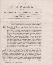 Gesetz-Sammlung für die Königlichen Preussischen Staaten, 25. Mai 1837, nr. 12.