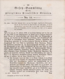 Gesetz-Sammlung für die Königlichen Preussischen Staaten, 24. Juli 1837, nr. 14.