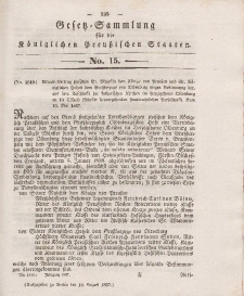 Gesetz-Sammlung für die Königlichen Preussischen Staaten, 10. August 1837, nr. 15.