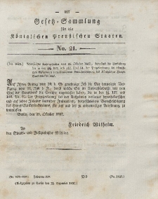 Gesetz-Sammlung für die Königlichen Preussischen Staaten, 11. Dezember 1837, nr. 21.