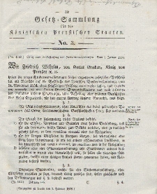 Gesetz-Sammlung für die Königlichen Preussischen Staaten, 1. Februar 1838, nr. 3.