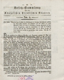 Gesetz-Sammlung für die Königlichen Preussischen Staaten, 15. Februar 1838, nr. 4.