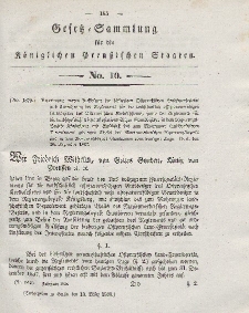Gesetz-Sammlung für die Königlichen Preussischen Staaten, 13. März 1838, nr. 10.