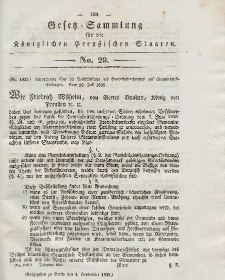 Gesetz-Sammlung für die Königlichen Preussischen Staaten, 4. September 1838, nr. 29.