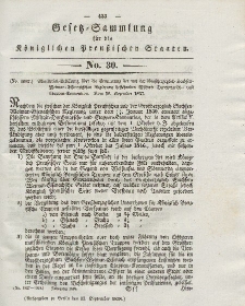 Gesetz-Sammlung für die Königlichen Preussischen Staaten, 15. September 1838, nr. 30.