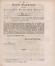 Gesetz-Sammlung für die Königlichen Preussischen Staaten, 9. Februar 1839, nr. 3.