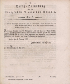 Gesetz-Sammlung für die Königlichen Preussischen Staaten, 2. März 1839, nr. 5.
