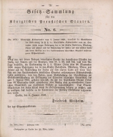 Gesetz-Sammlung für die Königlichen Preussischen Staaten, 23. März 1839, nr. 6.