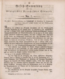 Gesetz-Sammlung für die Königlichen Preussischen Staaten, 4. April 1839, nr. 7.