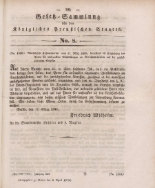 Gesetz-Sammlung für die Königlichen Preussischen Staaten, 9. April 1839, nr. 8.