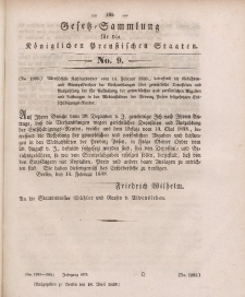 Gesetz-Sammlung für die Königlichen Preussischen Staaten, 18. April 1839, nr. 9.