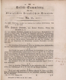 Gesetz-Sammlung für die Königlichen Preussischen Staaten, 29. April 1839, nr. 11.