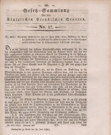 Gesetz-Sammlung für die Königlichen Preussischen Staaten, 25. Juni 1839, nr. 17.