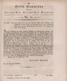 Gesetz-Sammlung für die Königlichen Preussischen Staaten, 27. Juli 1839, nr. 18.