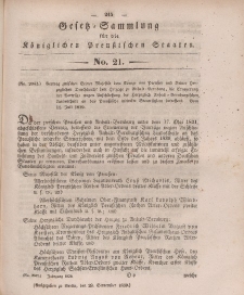 Gesetz-Sammlung für die Königlichen Preussischen Staaten, 28. September 1839, nr. 21.