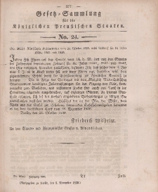 Gesetz-Sammlung für die Königlichen Preussischen Staaten, 5. November 1839, nr. 24.