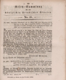 Gesetz-Sammlung für die Königlichen Preussischen Staaten, 30. November 1839, nr. 25.