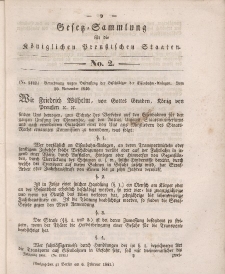 Gesetz-Sammlung für die Königlichen Preussischen Staaten, 6. Februar 1841, nr. 2.