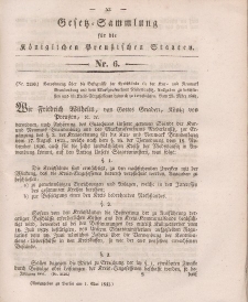 Gesetz-Sammlung für die Königlichen Preussischen Staaten, 1. Mai 1841, nr. 6.