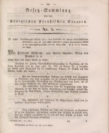Gesetz-Sammlung für die Königlichen Preussischen Staaten, 14. Juni 1841, nr. 8.