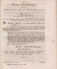Gesetz-Sammlung für die Königlichen Preussischen Staaten, 15. Juli 1841, nr. 10.