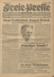 Freie Presse, Nr. 41 Dienstag 18. Februar 1930 6. Jahrgang