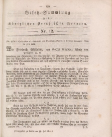 Gesetz-Sammlung für die Königlichen Preussischen Staaten, 29. Juli 1841, nr. 12.
