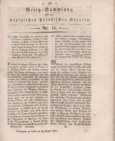 Gesetz-Sammlung für die Königlichen Preussischen Staaten, 23. August 1841, nr. 15.