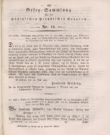 Gesetz-Sammlung für die Königlichen Preussischen Staaten, 2. September 1841, nr. 16.