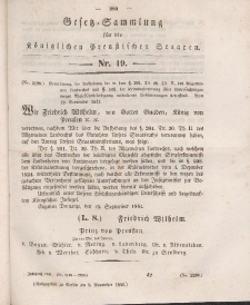 Gesetz-Sammlung für die Königlichen Preussischen Staaten, 8. November 1841, nr. 19.