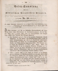 Gesetz-Sammlung für die Königlichen Preussischen Staaten, 20. November 1841, nr. 20.