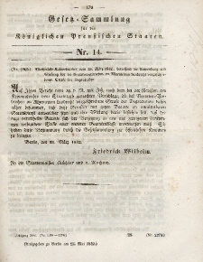 Gesetz-Sammlung für die Königlichen Preussischen Staaten, 28. Mai 1842, nr. 14.
