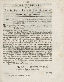 Gesetz-Sammlung für die Königlichen Preussischen Staaten, 24. Juni 1842, nr. 17.