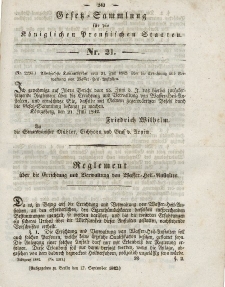 Gesetz-Sammlung für die Königlichen Preussischen Staaten, 17. September 1842, nr. 21.