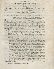 Gesetz-Sammlung für die Königlichen Preussischen Staaten, 1. Dezember 1842, nr. 25.