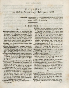 Gesetz-Sammlung für die Königlichen Preussischen Staaten (Register), 1842