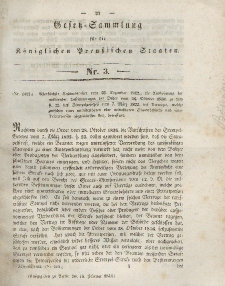 Gesetz-Sammlung für die Königlichen Preussischen Staaten, 18. Februar 1843, nr. 3.