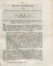 Gesetz-Sammlung für die Königlichen Preussischen Staaten, 25. Februar 1843, nr. 4.
