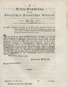 Gesetz-Sammlung für die Königlichen Preussischen Staaten, 9. März 1843, nr. 8.