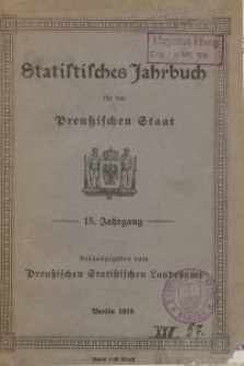 Statistisches Jahrbuch für den Preußischen Staat