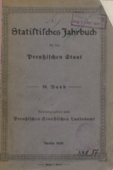 Statistisches Jahrbuch für den Preußischen Staat