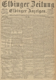 Elbinger Zeitung und Elbinger Anzeigen, Nr. 184 Donnerstag 9. August 1894