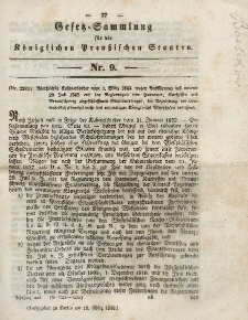 Gesetz-Sammlung für die Königlichen Preussischen Staaten, 18. März 1843, nr. 9.